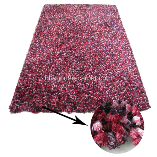 100% ruang Polyester dicelup benang shaggy rug